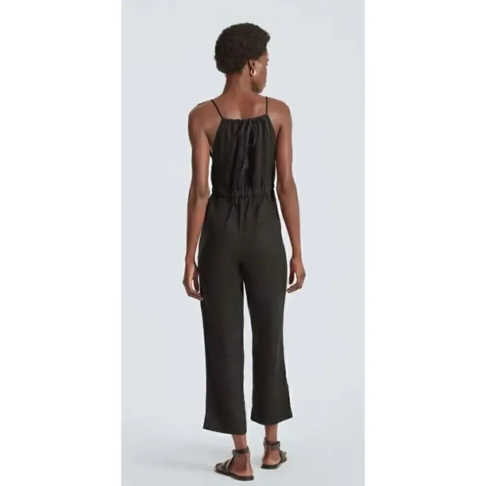 Everlane The Linen Shoestring Jumpsuit Black Size S NWT